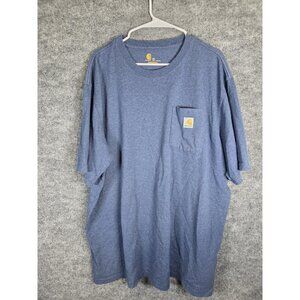 Carhartt Shirt Mens 2XL Blue Pocket Workwear Original Fit K87 2019 Big Logo